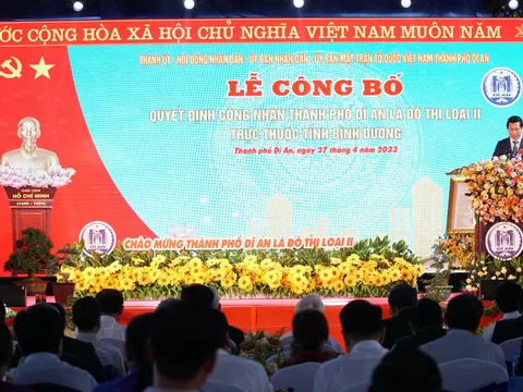 TP. Dĩ An tự hào đạt chuẩn đô thị loại 2 trực thuộc tỉnh Bình Dương