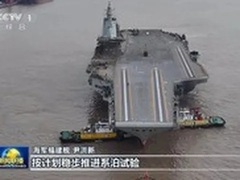 Trung Quốc công bố video quay cận cảnh tàu sân bay Phúc Kiến
