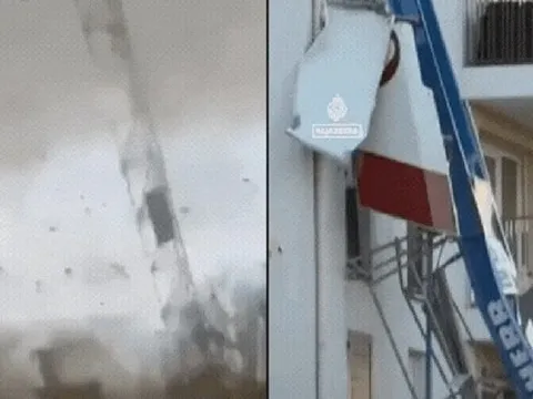 Lốc xoáy kinh hoàng ở Paris khiến cần cẩu đổ sập, hàng chục người thương vong