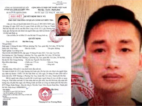 Truy nã Bùi Đức Long sinh năm 1988