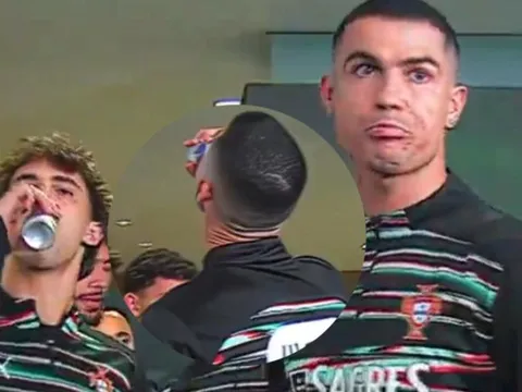 Hình ảnh Ronaldo uống nước ngọt gây sốt