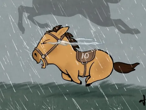 Chú ngựa vừa khóc vừa 'chạy KPI' khiến dân mạng phát cuồng