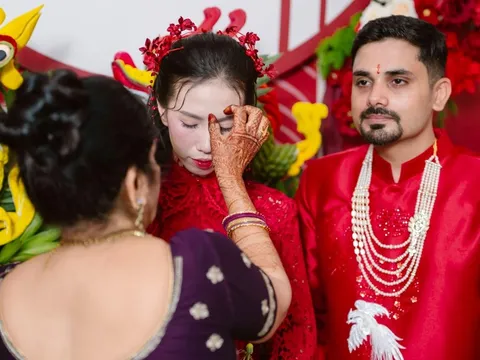 Đám cưới 'triệu view' của chú rể Ấn Độ và cô dâu miền Tây