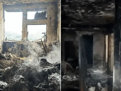 Cận cảnh bên trong căn hộ chỉ còn tro tàn trong chung cư bị cháy ở Hong Kong (Trung Quốc)