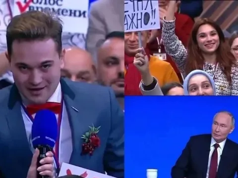 Phóng viên bất ngờ cầu hôn bạn gái giữa cuộc họp báo trên truyền hình của Tổng thống Nga