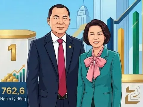 Vợ chồng tỷ phú Phạm Nhật Vượng chính thức trở thành 2 người giàu nhất và nhì TTCK Việt Nam, bỏ xa những người còn lại