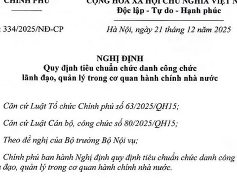 Quy định mới về tiêu chuẩn chức danh Thứ trưởng, Cục trưởng, Giám đốc sở