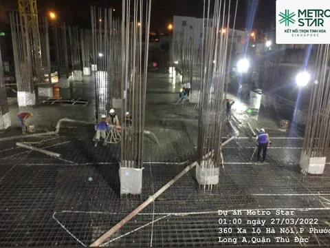 Metro Star hoàn thành đổ bê tông sàn B1,chuẩn bị đóng nắp hầm