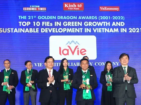 La Vie là hãng nước uống duy nhất vào Top 10 Doanh nghiệp FDI phát triển bền vững