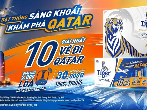 Tiger Crystal tung ưu đãi “Bật thùng sảng khoái, khám phá Qatar”