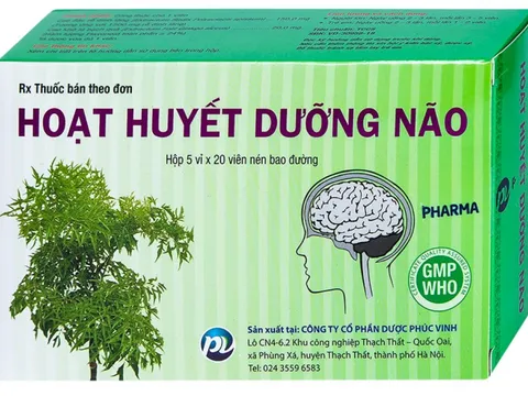 Hoạt huyết dưỡng não của Dược Phúc Vinh bị thu hồi do không đạt chất lượng