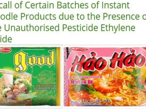 Mì tôm chua cay Hảo Hảo bị thu hồi tại Ireland vì chứa chất độc hại
