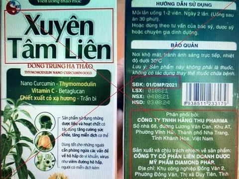 Bộ Y tế: Phát hiện thêm sản phẩm Xuyên Tâm Liên giả mạo